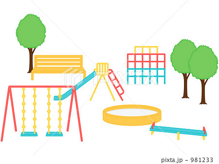 児童公園 公園 遊具 遊び場のイラスト素材