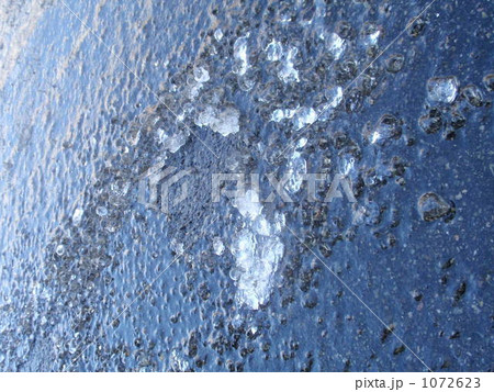 道路 氷の塊 青色 冬の写真素材