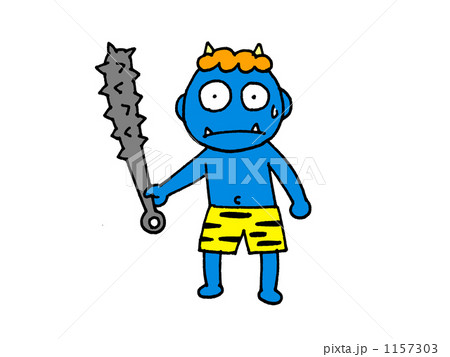 節分 鬼と金棒のイラスト素材