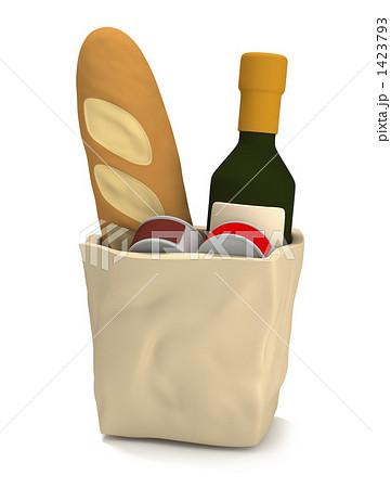 Shopping10 紙袋 買い物袋 立体のイラスト素材