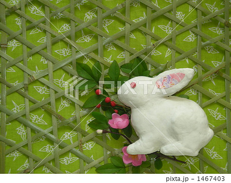 卯 卯年 粘土 うさぎの写真素材