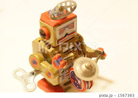 ゼンマイ おもちゃ ロボット ぜんまいの写真素材