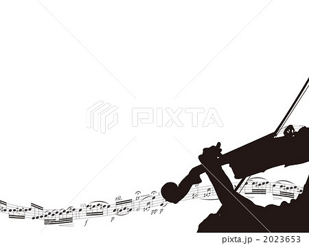 弓 バイオリン 白黒の写真素材