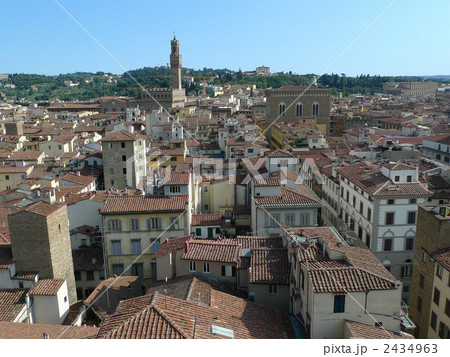 観光地 ヨーロッパ 町並み 俯瞰 快晴 イタリア 海外 西洋 風景の写真素材