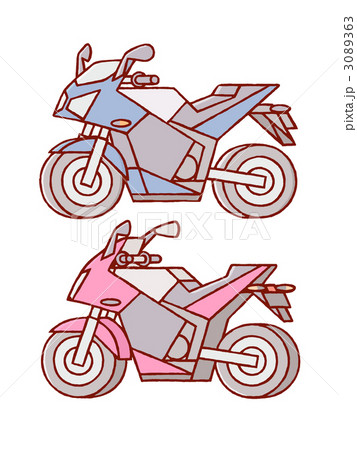 バイク 自動二輪 フルカウルオートバイ イラストの写真素材