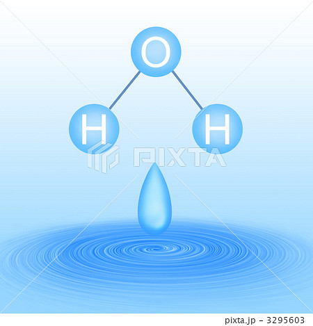 H2o 水 元素記号 化学式のイラスト素材