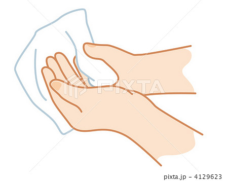 手 洗う ハンカチ 清潔のイラスト素材