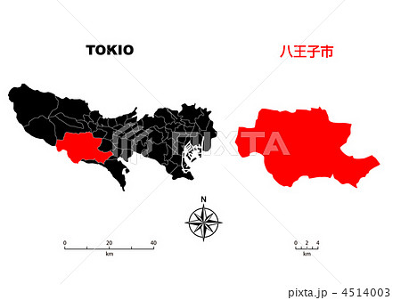 八王子市 地図の写真素材