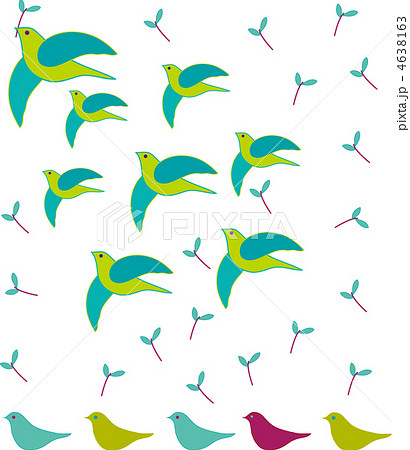 小鳥 飛翔する鳥 羽ばたく鳥 イラストのイラスト素材