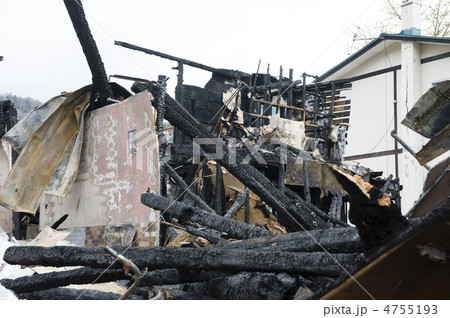 火事現場の写真素材