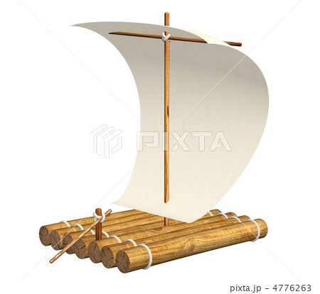 筏 出航のイラスト素材