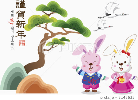 新年 謹賀新年 キャラクター カップルのイラスト素材