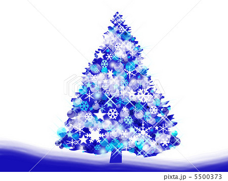 クリスマスツリー ブルー １２月 ツリーのイラスト素材