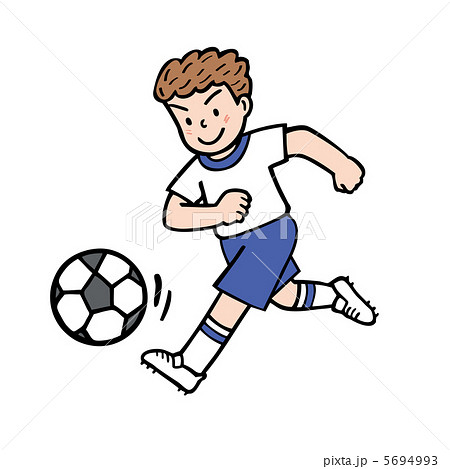 男子 サッカー 部活 中学生のイラスト素材
