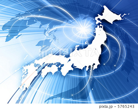 日本地図 日本 ビジネスシーン 情報のイラスト素材