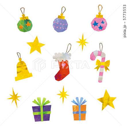 オーナメント クリスマスツリー 靴下 絵の具のイラスト素材 オーナメント クリスマスツリー 靴下 絵の具のイラスト素材