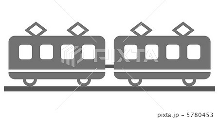 電車 列車 かわいい 横向き イラストの写真素材