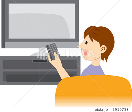 テレビ 見る 視聴 液晶テレビのイラスト素材
