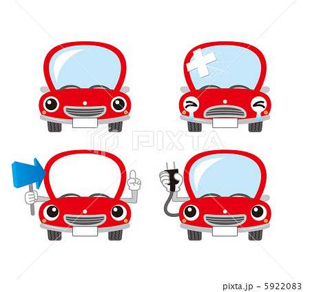 自動車 車 笑顔 プラグのイラスト素材
