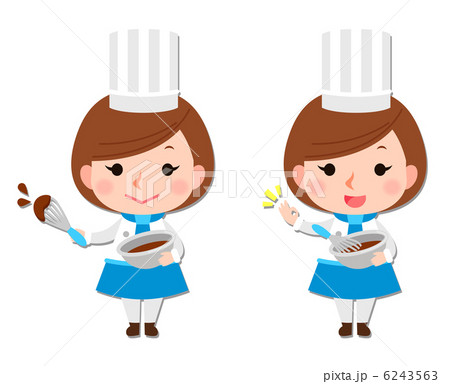 パティシエ 女性 女の子のイラスト素材