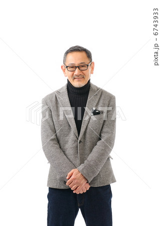 親父 髭 60代の写真素材