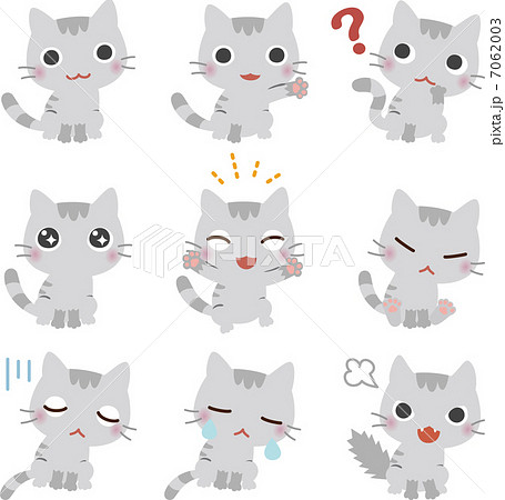 猫 表情 ベクター 威嚇のイラスト素材