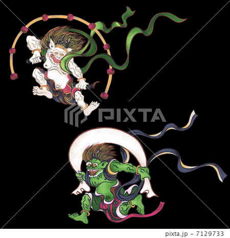 雷神 神 神話 日本画のイラスト素材