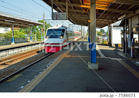 多々良駅ホームの写真素材