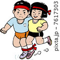 運動会 保護者の二人三脚のイラスト素材