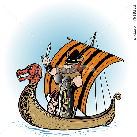 海賊船 海賊 バイキング ヴァイキング船のイラスト素材