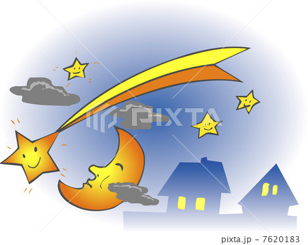 流れ星 七夕祭り 7月7日 イラストレーションのイラスト素材