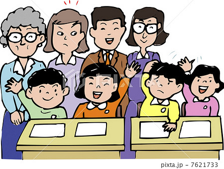 授業参観 学校イラスト イラストレーション イラストのイラスト素材