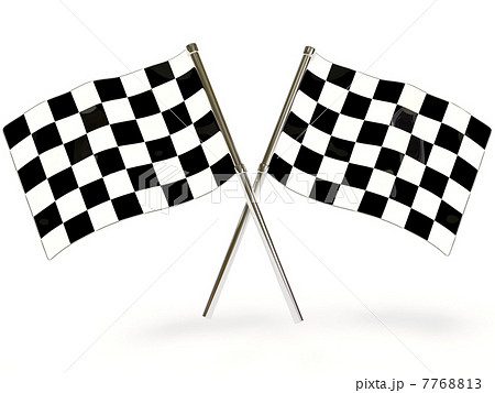 チェッカーフラッグ 旗 エンド ｆ１のイラスト素材 Pixta