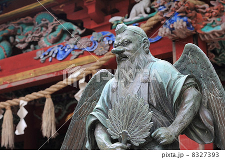 横顔 高尾山 天狗の写真素材