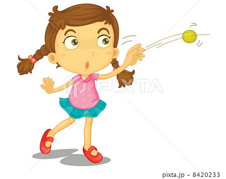 人物 子供 ボール投げ イラスト 挿絵 小さい 投げる 玉のイラスト素材