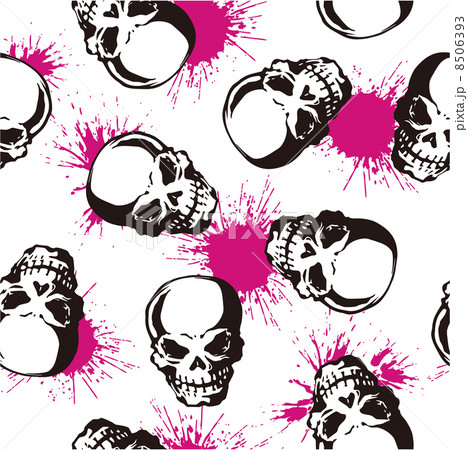 頭蓋骨のイラスト かっこいいの写真素材