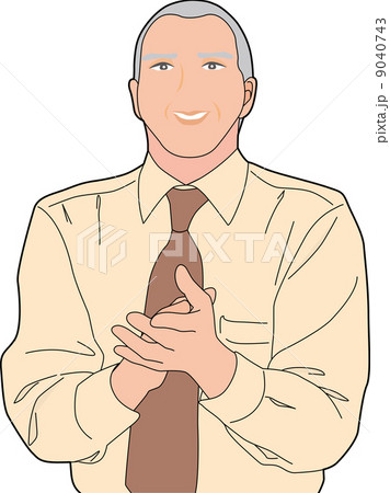 拍手 イラスト 人物 男性のイラスト素材