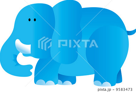 象 イラスト 横向き 一頭のイラスト素材 Pixta