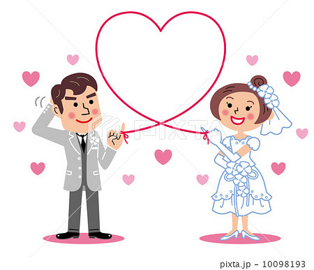 赤い糸のイラスト素材