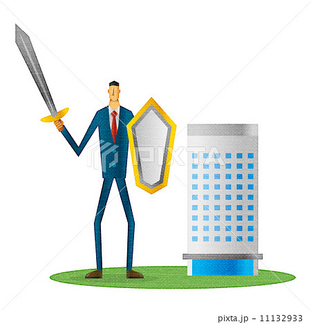 戦士 戦う 会社員 剣士のイラスト素材
