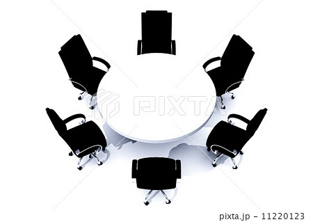 円卓 椅子 会議室 テーブルのイラスト素材