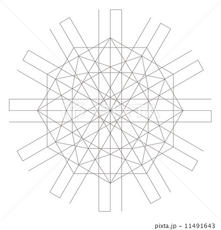 円周 モノクロ 幾何学模様のイラスト素材