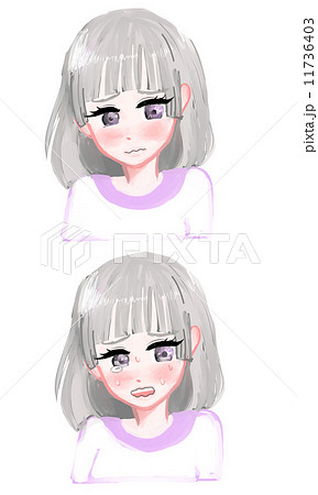 パッツン 可愛い 女の子 絵 カラフルのイラスト素材 Pixta