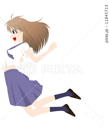 女性 躍動感 10代 ジャンプのイラスト素材 女性 躍動感 10代 ジャンプのイラスト素材