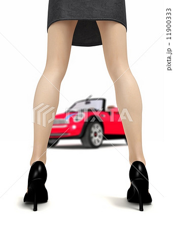 美脚 パンプス 女性 後ろ姿のイラスト素材