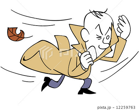 向かい風のイラスト素材