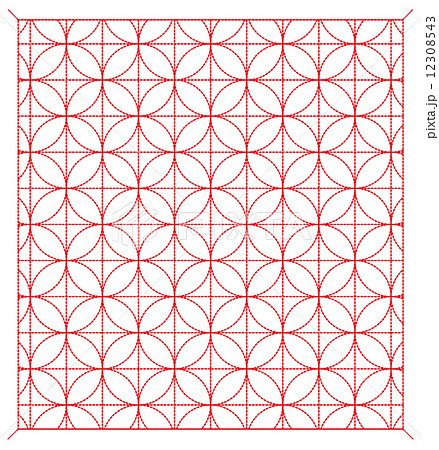 嫁入り道具 刺し子 図案 針仕事のイラスト素材