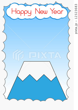 富士山 登山 かわいい イラスト 年賀素材 イメージのイラスト素材