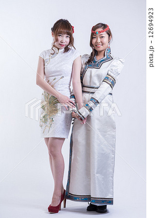 台湾 民族衣装 女性の写真素材