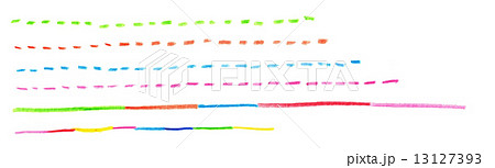 手描き ライン 点線 カラフルのイラスト素材 Pixta